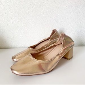 Pull&Bear Rose Gold Heeled Ballet Shoes Size 39